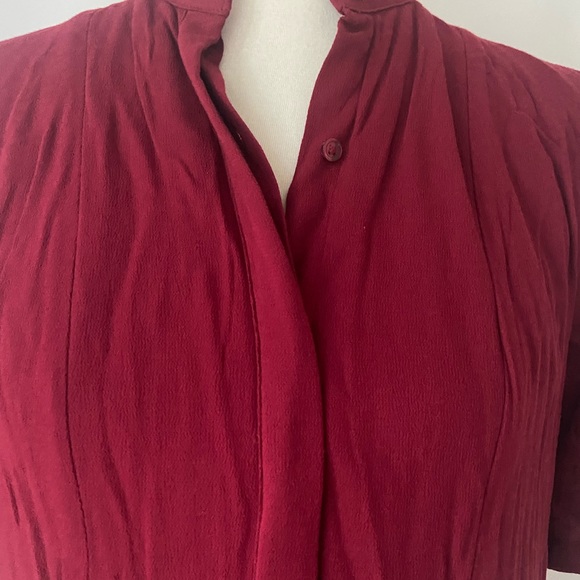 NWT Old Navy cute blouson rich red mini dress w/pleating and fully lined. - Picture 4 of 8